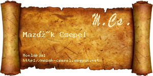 Mazák Csepel névjegykártya